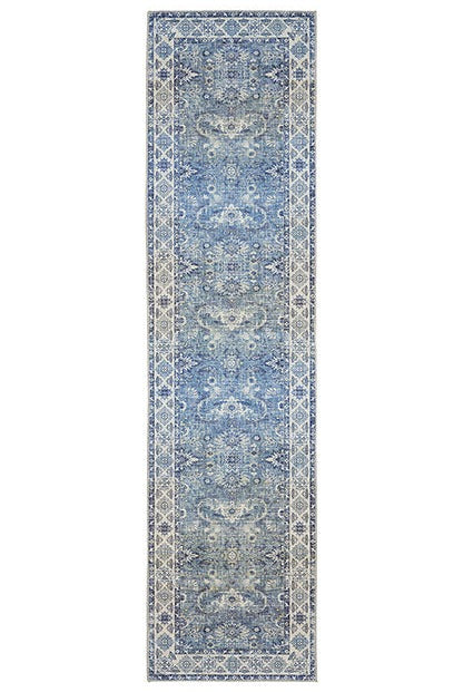 Oriental Weavers Myers Park MYP04 Blue/ Ivory Area Rug 2' X 8' Runner