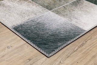 Oriental Weavers Myers Park MYP16 Grey/ Charcoal Area Rug Corner On Wood