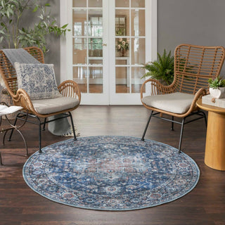Nourison Machine Washable Series 1 SR101 Ivory Navy Area Rug by Nicole Curtis Room Scene 3