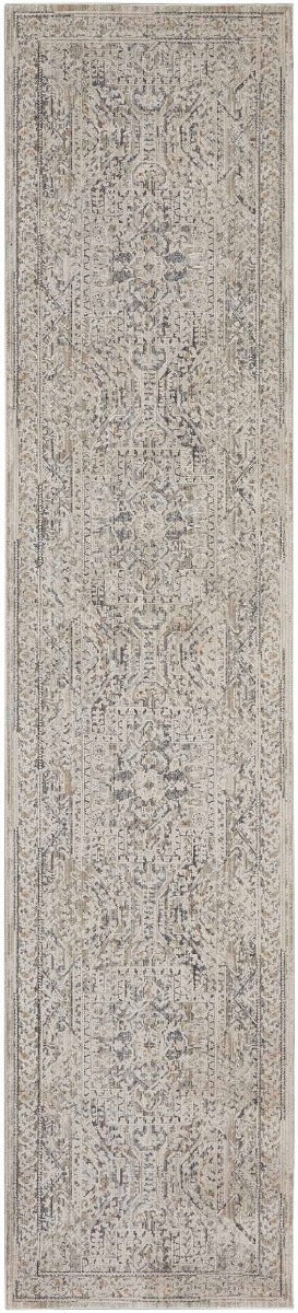 Nourison Nyle NYE01 Ivory/Grey/Blue Area Rug Runner