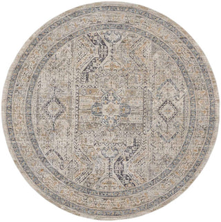 Nourison Nyle NYE01 Ivory/Grey/Blue Area Rug Round