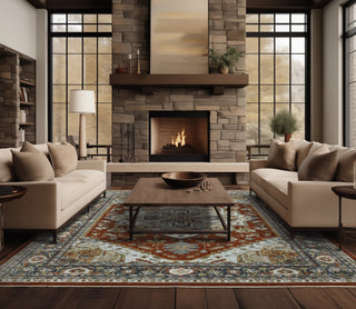 Oriental Weavers Aberdeen 1144R Red/Blue Area Rug Room Scene