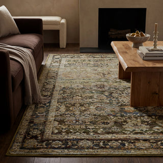 Oriental Weavers Andorra 7125C Green/ Brown Area Rug Featured in Room