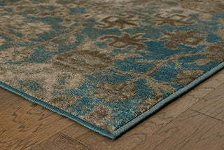 Oriental Weavers Pasha 8020L Beige/Blue Area Rug Corner On Wood