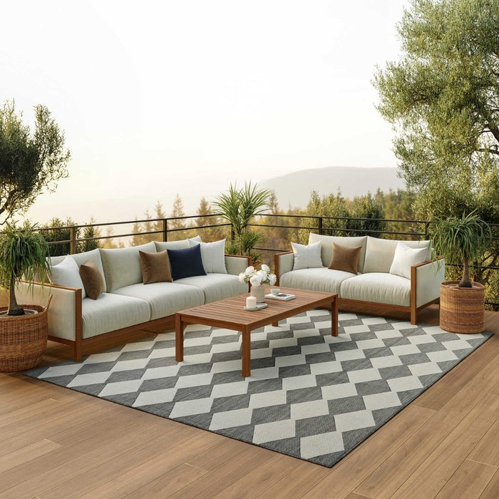 Nourison Positano POS04 Charcoal Area Rug Room Scene Feature