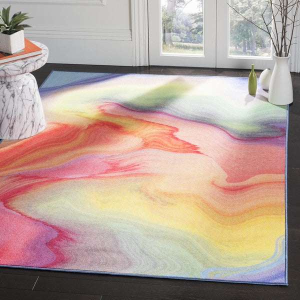 Safavieh Paint Brush PTB123 Fuchsia / Yellow Machine Washable Area Rug ...