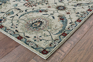 Oriental Weavers Raleigh 022Y5 Ivory/Navy Area Rug Corner On Wood