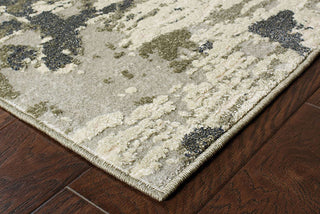 Oriental Weavers Rowan 2067V Grey/ Ivory Area Rug Corner On Wood