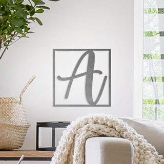 10" Modern Single Letter Monogram - 2 Styles - Custom Monogram Metal Wall Decor
