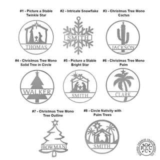 12" Holiday Name Sign Collection - Personalized Christmas Signs