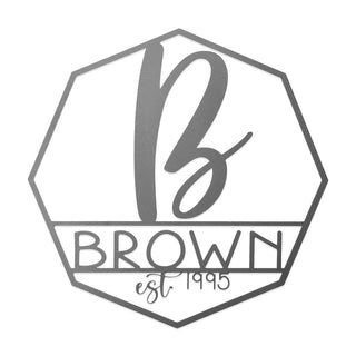 Ashton Monogram - 2 Sizes - Personalized Last Name Metal Signs