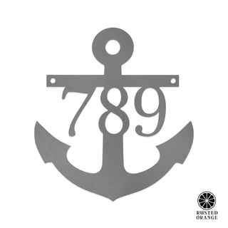 Anchor Address Plaque - Coastal House Numbers Plaque Beach Nautical Decor