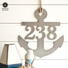 Anchor Address Plaque - Coastal House Numbers Plaque Beach Nautical Decor