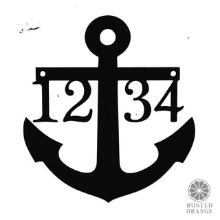 Anchor Address Plaque - Coastal House Numbers Plaque Beach Nautical Decor