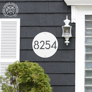 Downing Custom Address Plaque - 2 Sizes - Circular Address Plaque for House Numbers