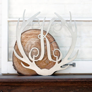 Antler Single Letter Monogram - Personalized Deer Antler Wall Decor
