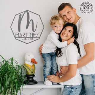 Ashton Monogram - 2 Sizes - Personalized Last Name Metal Signs