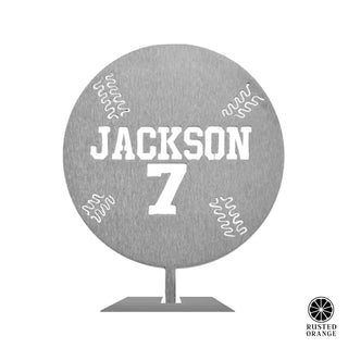 Custom Standing Sports Balls - 6 Styles - Metal Ball With Name and Player Number