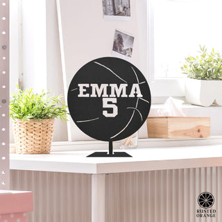 Custom Standing Sports Balls - 6 Styles - Metal Ball With Name and Player Number