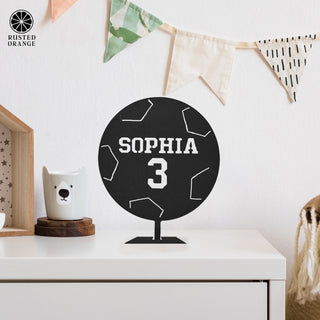 Custom Standing Sports Balls - 6 Styles - Metal Ball With Name and Player Number