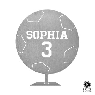 Custom Standing Sports Balls - 6 Styles - Metal Ball With Name and Player Number