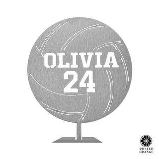 Custom Standing Sports Balls - 6 Styles - Metal Ball With Name and Player Number