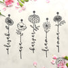 Birth Month Flowers - 3 pack - Family Name Sign