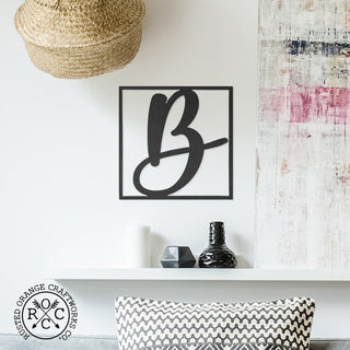 10" Modern Single Letter Monogram - 2 Styles - Custom Monogram Metal Wall Decor