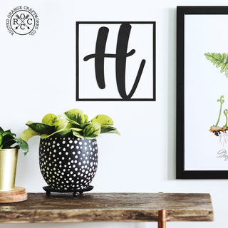 10" Modern Single Letter Monogram - 2 Styles - Custom Monogram Metal Wall Decor