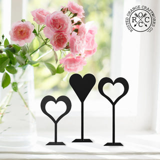 8" Stand-Up Hearts (Two Styles) - Romantic Date Night Decorations