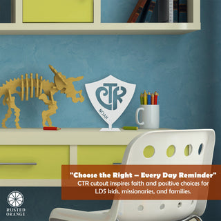 Choose the Right Stand Up Shield With Name - CTR Custom Metal Sign Baptism Boy and Girl Gifts