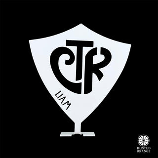 Choose the Right Stand Up Shield With Name - CTR Custom Metal Sign Baptism Boy and Girl Gifts