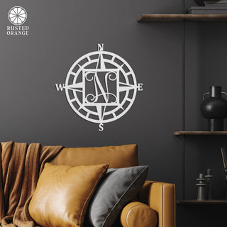 Compass Rose Monogram - Compass Outdoor Wall Decor Family Monogram