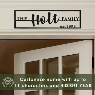 Family Name Plaque - Personalized Last Name Established Sign for Home