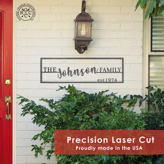 Family Name Plaque - Personalized Last Name Established Sign for Home