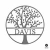 Family Tree Name Sign - 3 Sizes - Metal Personalized Last Name Signs for Wall or Door Decor