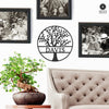 Family Tree Name Sign - 3 Sizes - Metal Personalized Last Name Signs for Wall or Door Decor