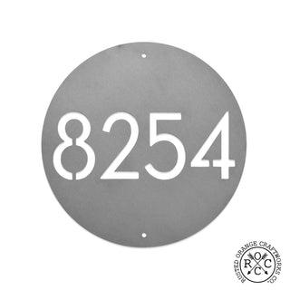 Downing Custom Address Plaque - 2 Sizes - Circular Address Plaque for House Numbers