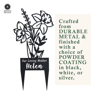 Flower Bouquet Stake - Metal Cutout Memorial Stake for Loved Ones