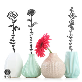 Flower Pick- Set of 3 Metal Flowers