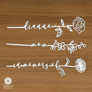 Flower Pick- Set of 3 Metal Flowers