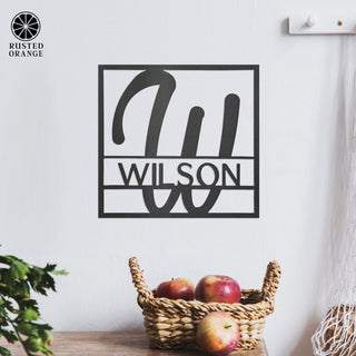 Fullerton Monogram - Circle or Square - Metal Last Name Sign Wall Decor