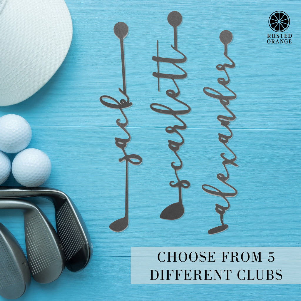 Golf Clubs with Name - 3 pack - Golf Papa Signs Wall Decor