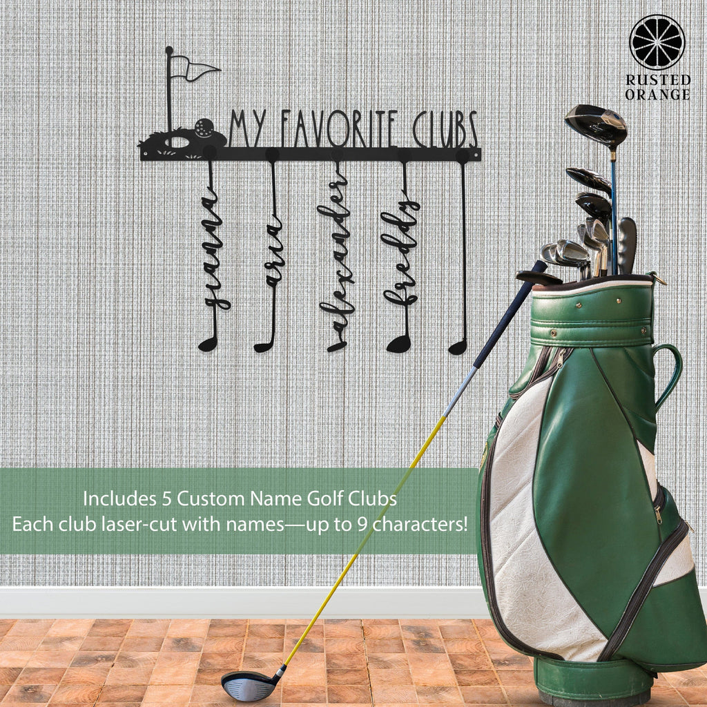 Hole in One Personalized Family Names Golf Sign - Golf Papa Signs Wall Decor