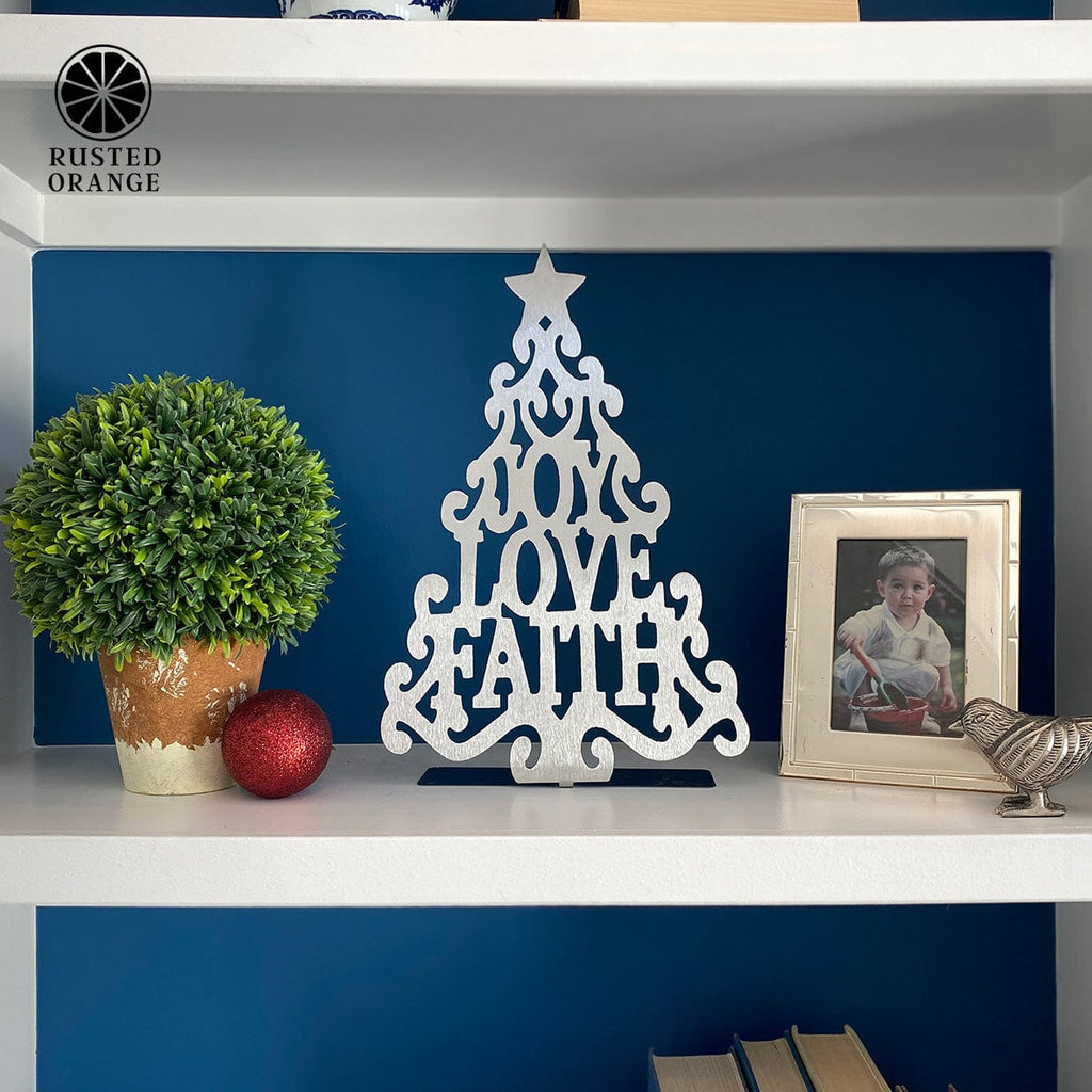 15" Metal Stand-Up Trees (2 Styles) - Metal Christmas Tree Cutout Holiday Decor