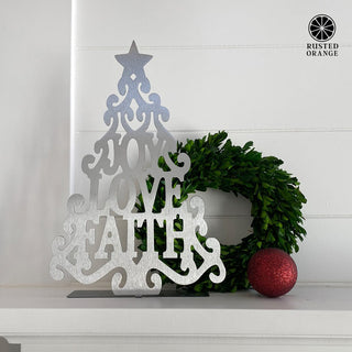 15" Metal Stand-Up Trees (2 Styles) - Metal Christmas Tree Cutout Holiday Decor