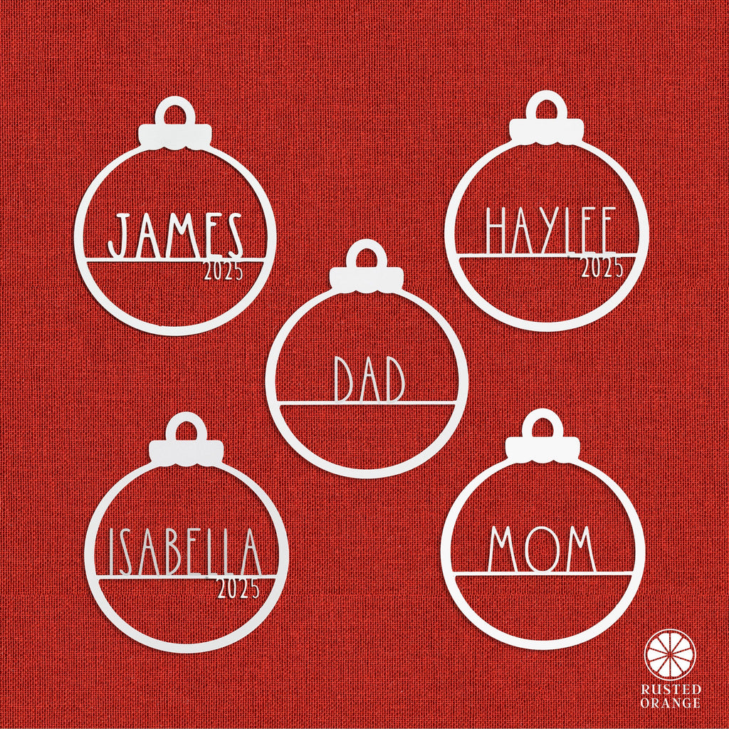 Amelia Jane Ornament Collection - 5 pack - Customized Christmas Ornament