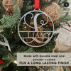 Circle Monogram Ornaments - 5 Pack - 4", 6", and 9" Personalized Christmas Tree Ornaments