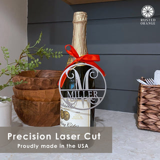 Circle Monogram Ornaments - 5 Pack - 4", 6", and 9" Personalized Christmas Tree Ornaments