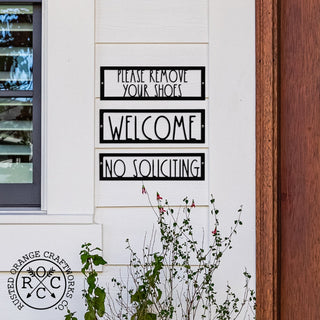 Hello, Stranger Porch Signs - 3 Styles - Metal Welcome Signs for Door